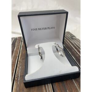 Women's Silver Plated Hoop Earrings GUC Boxed